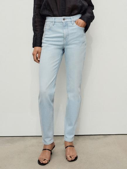 Mango Newmom High Rise Jeans - view 2, Light Blue