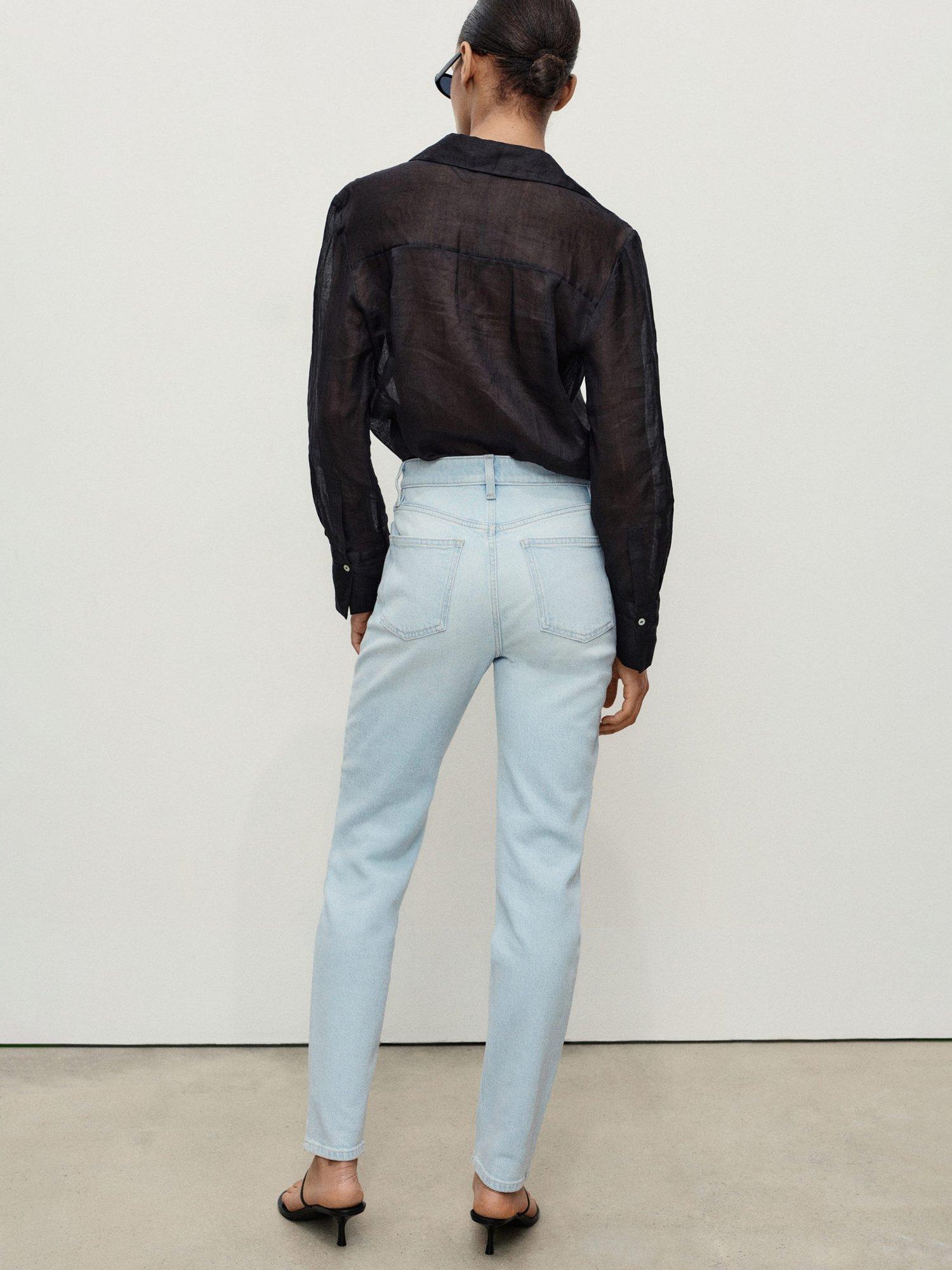 Product image 4 of 7, which shows Mango Newmom High Rise Jeans, Light Blue, 10