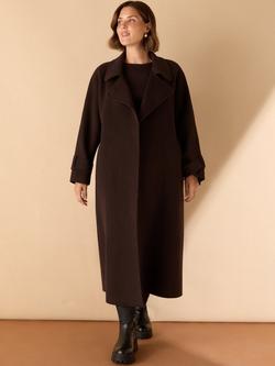 Live Unlimited Curve Belted Wool Blend Coat, Brown - view 2, Brown