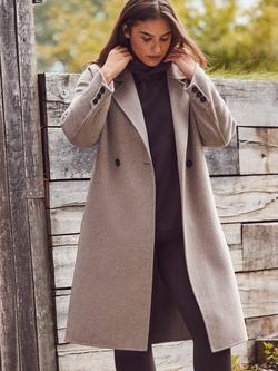 Live Unlimited Curve Double Faced Wool Blend Coat, Oatmeal, Oatmeal