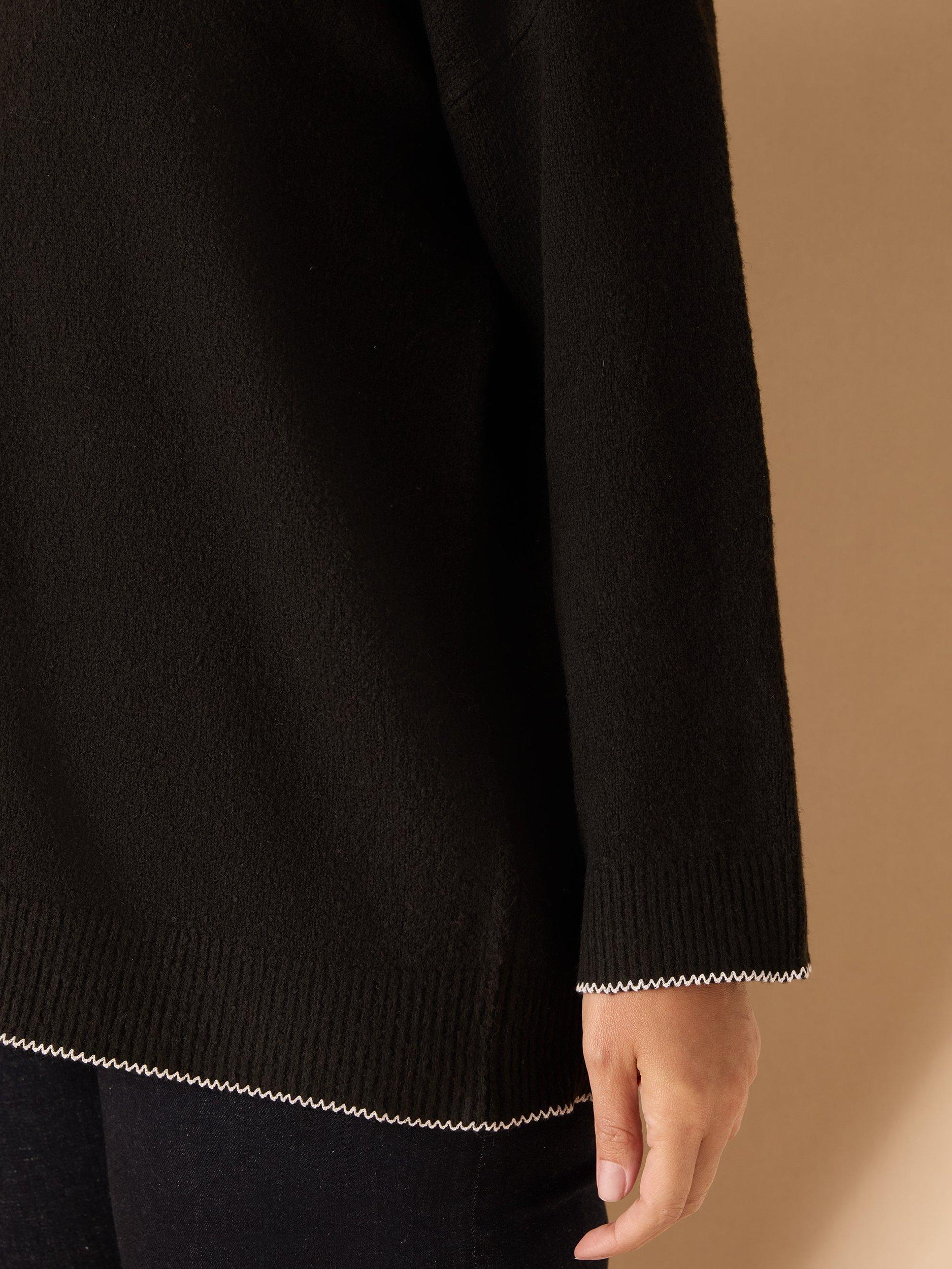 Product image 4 of 4, which shows Live Unlimited Curve Contrast Stitch Jumper, Black, 12