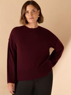 Live Unlimited Curve Crew Neck Wool Blend Jumper, Red, Red