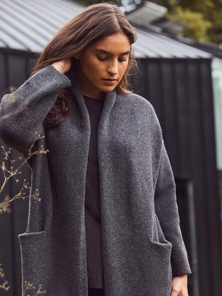 Live Unlimited Curve Knit Coatigan, Grey - view 2, Grey