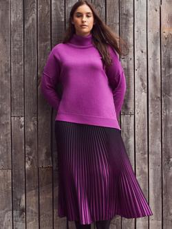 Live Unlimited Curve Side Split Roll Neck Jumper, Purple, Purple
