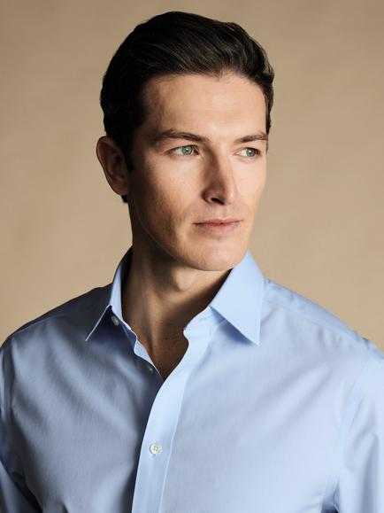 Charles Tyrwhitt Slim Fit Cotton Shirt - view 2, Sky Blue