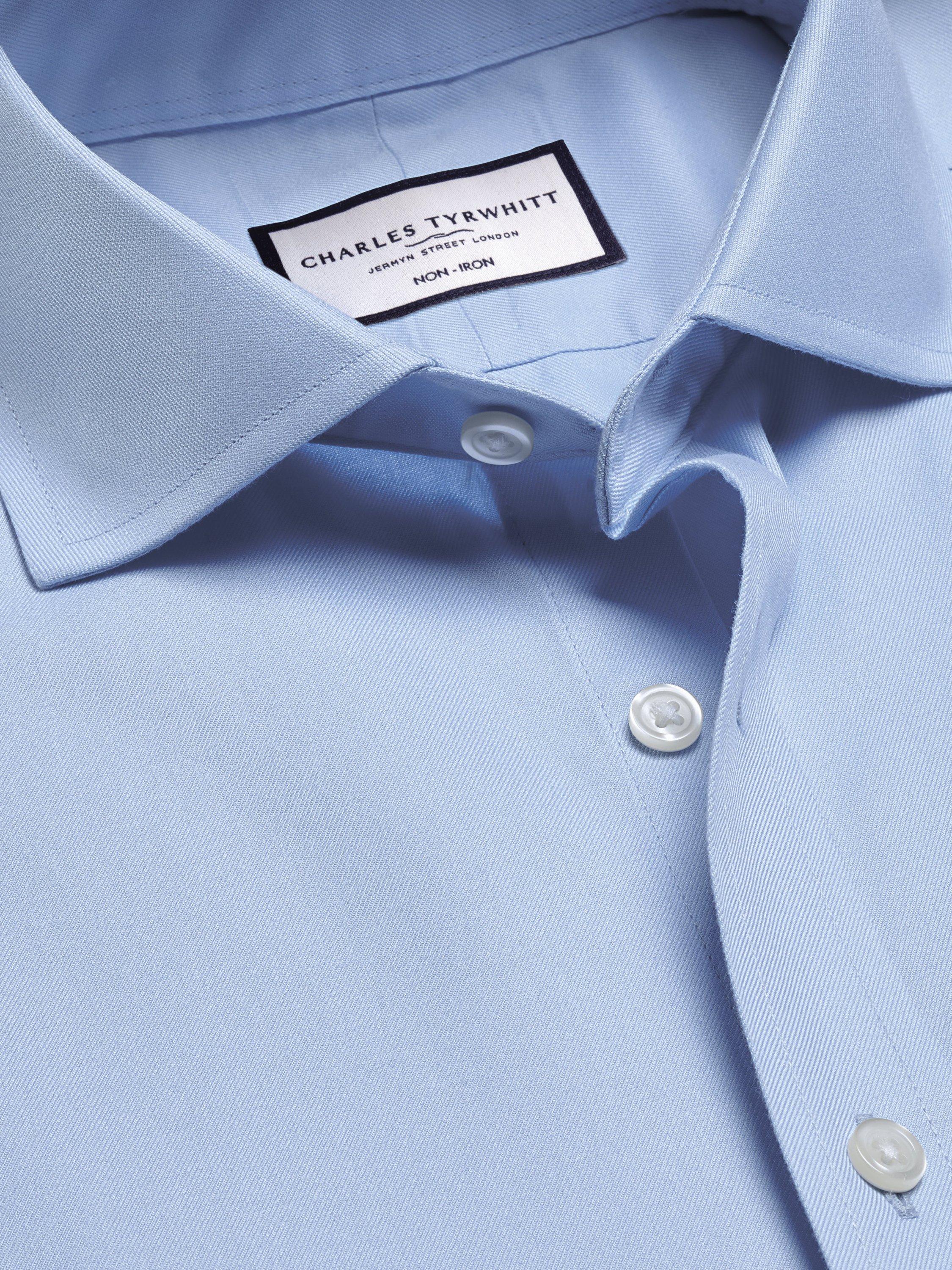 Product image 3 of 5, which shows Charles Tyrwhitt Regular Fit Cotton Shirt, Sky Blue, 15.5/35