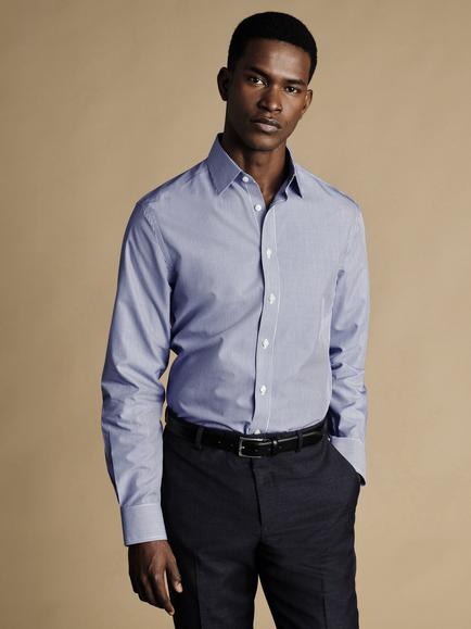 Charles Tyrwhitt Slim Fit Stripe Cotton Shirt, Navy