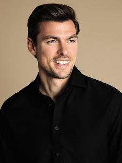 Charles Tyrwhitt Regular Fit Cotton Shirt - view 2, Black