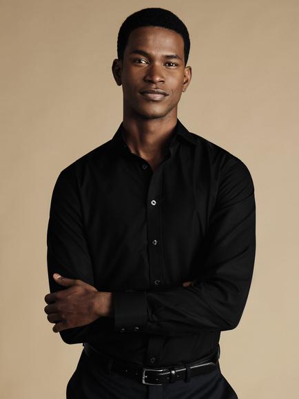 Charles Tyrwhitt Regular Fit Cotton Shirt, Black