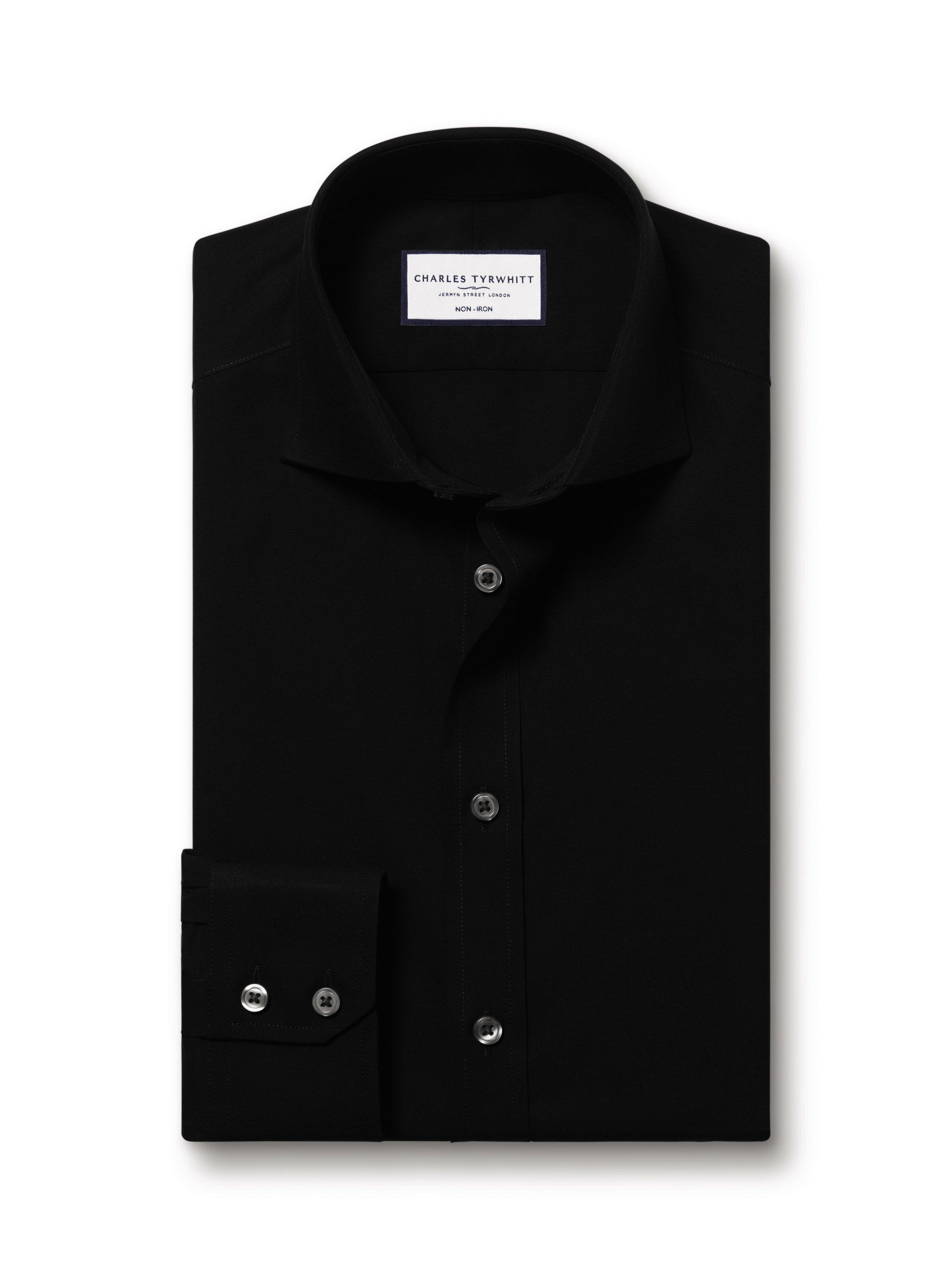 Product image 3 of 5, which shows Charles Tyrwhitt Regular Fit Cotton Shirt, Black, 15/33