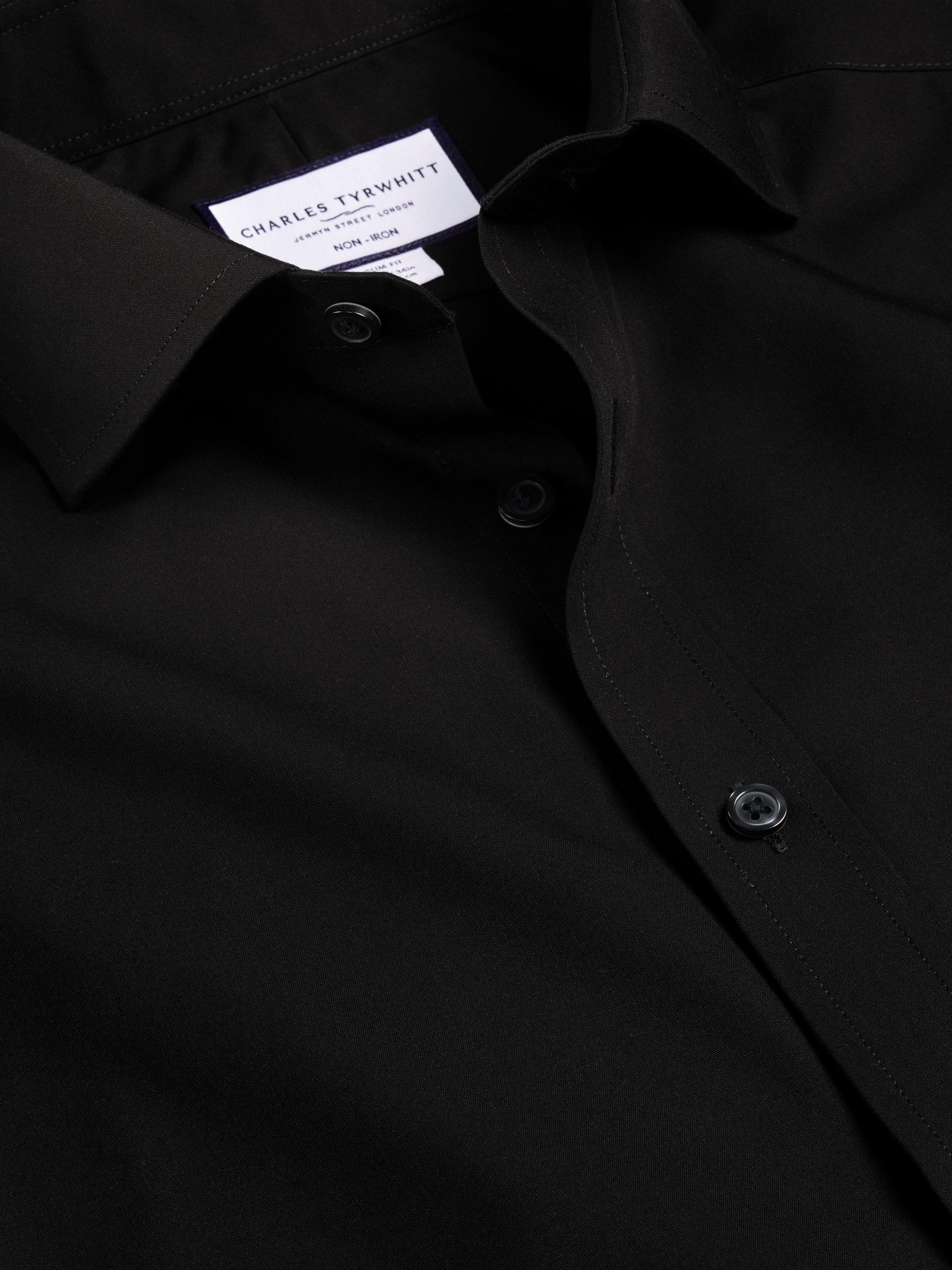 Product image 5 of 5, which shows Charles Tyrwhitt Regular Fit Cotton Shirt, Black, 15/33