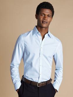 Charles Tyrhwitt Slim Fit Stripe Cotton Shirt, Sky Blue