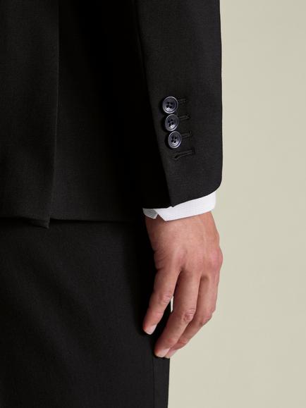 Charles Tyrwhitt Regular Fit Single Breasted Wool Blazer - view 2, Black