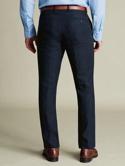Charles Tyrwhitt Slim Fit Linen Suit Trousers, Dark Navy - view 2, Dark Navy
