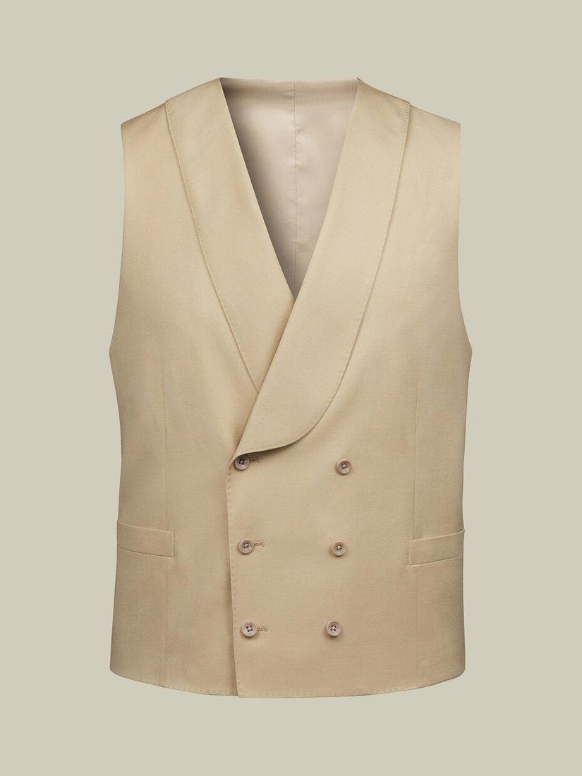 Product image 3 of 3, which shows Charles Tyrwhitt Double Breasted Wool Waistcoat, Sand, 36R