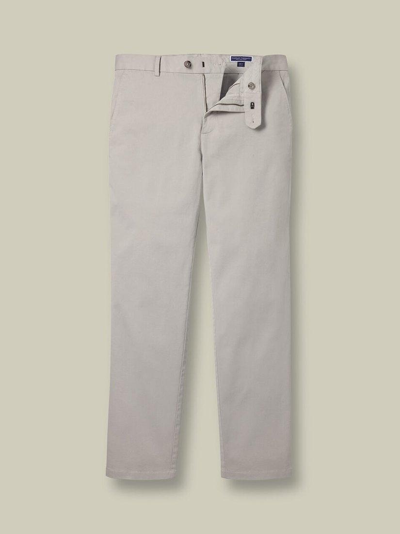 Product image 5 of 5, which shows Charles Tyrwhitt Slim Fit Cotton Blend Trousers, Silver Grey, 30S