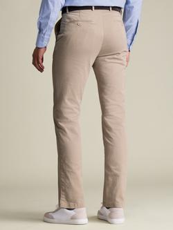 Charles Tyrwhitt Slim Fit Cotton Blend Trousers - view 2, Tan