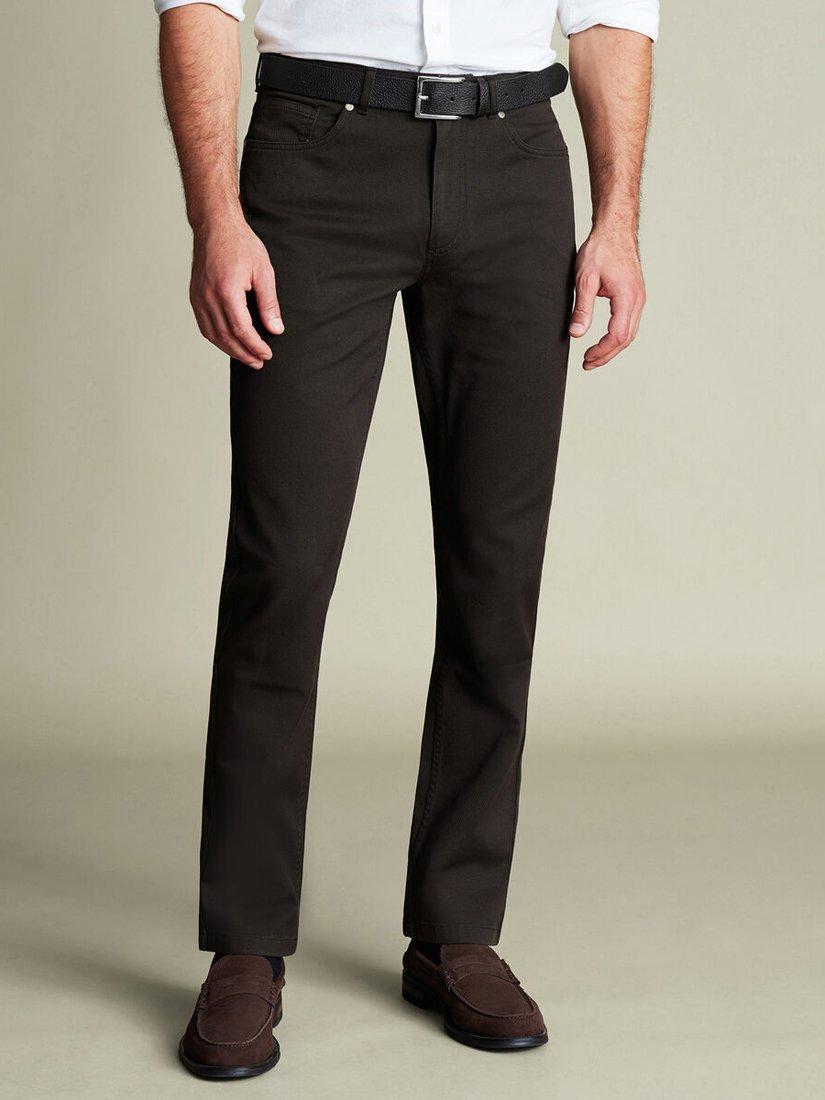 Product image 1 of 5, which shows Charles Tyrwhitt Regular Fit Cotton Blend Jeans, Black, 30S