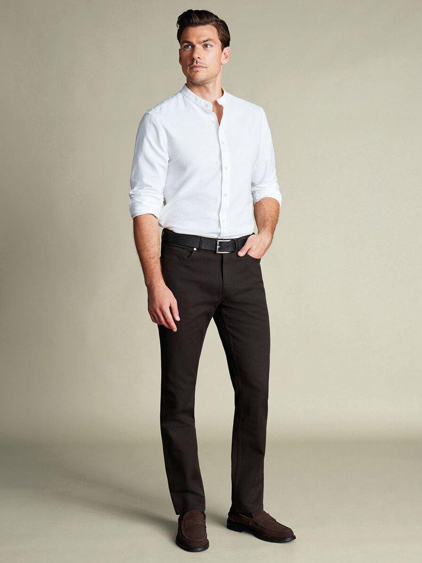 Product image 4 of 5, which shows Charles Tyrwhitt Regular Fit Cotton Blend Jeans, Black, 30S