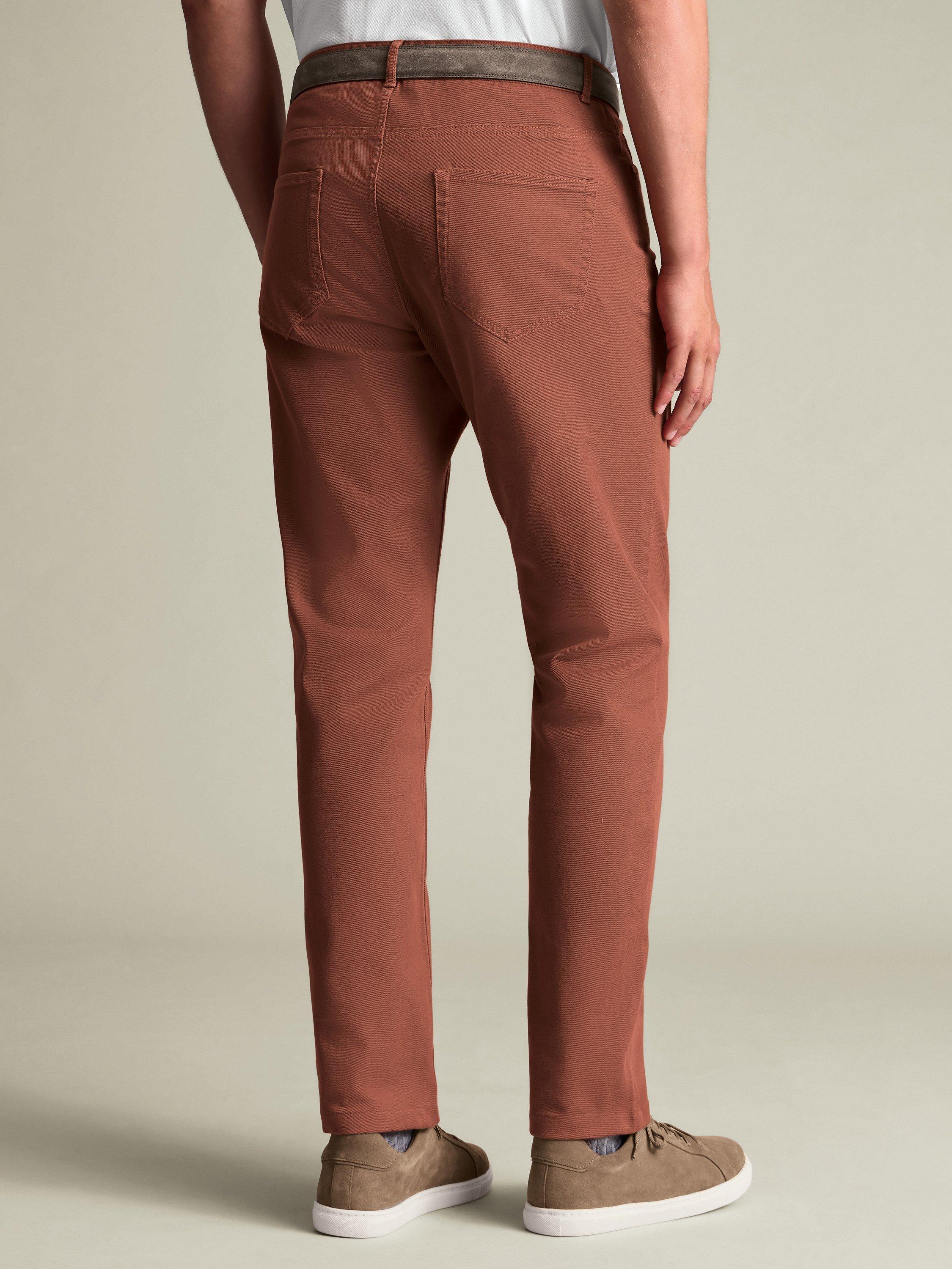 Product image 2 of 5, which shows Charles Tyrwhitt Slim Fit Cotton Jeans, Rust, 30S