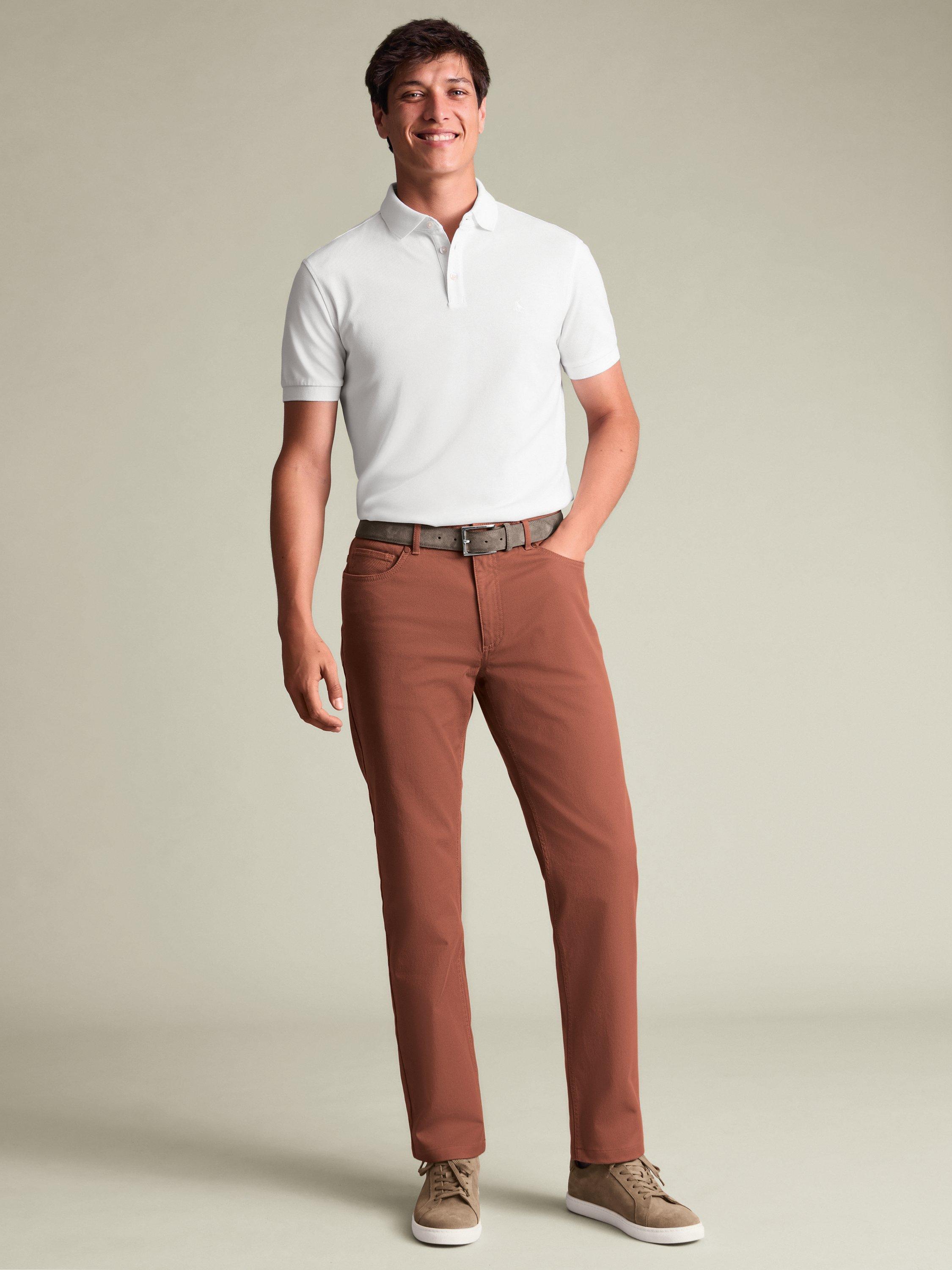 Product image 4 of 5, which shows Charles Tyrwhitt Slim Fit Cotton Jeans, Rust, 30S