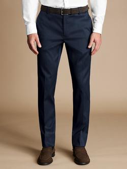 Charles Tyrwhitt Slim Fit Smart Texture Trousers, Denim Blue, Denim Blue