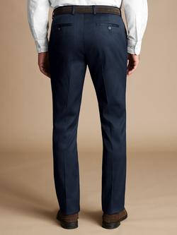 Charles Tyrwhitt Slim Fit Smart Texture Trousers, Denim Blue - view 2, Denim Blue