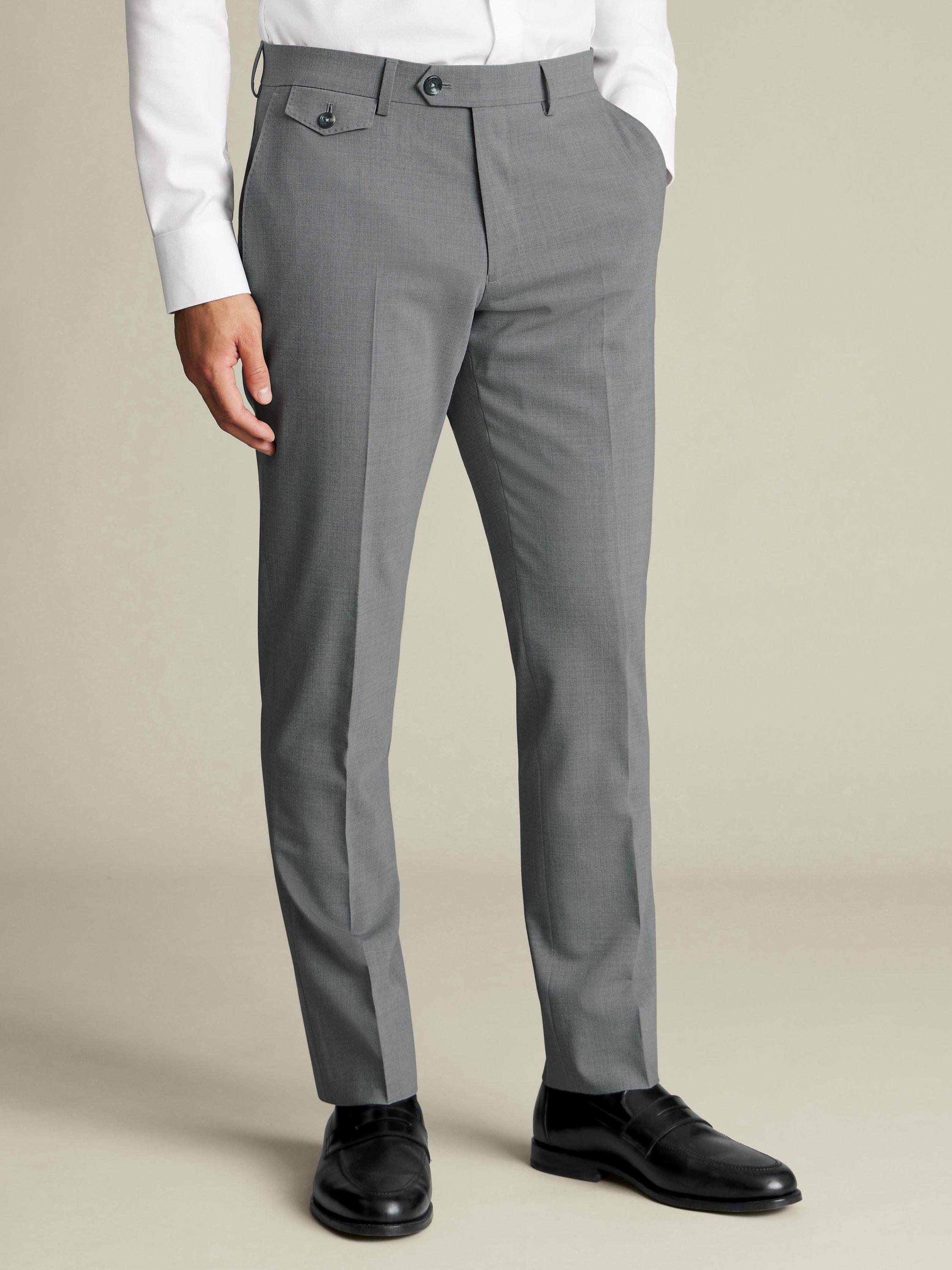 Product image 1 of 5, which shows Charles Tyrwhitt Slim Fit Wool Blend Trousers, Grey, 30S