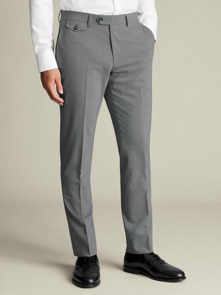 Charles Tyrwhitt Slim Fit Wool Blend Trousers, Grey