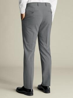Charles Tyrwhitt Slim Fit Wool Blend Trousers - view 2, Grey