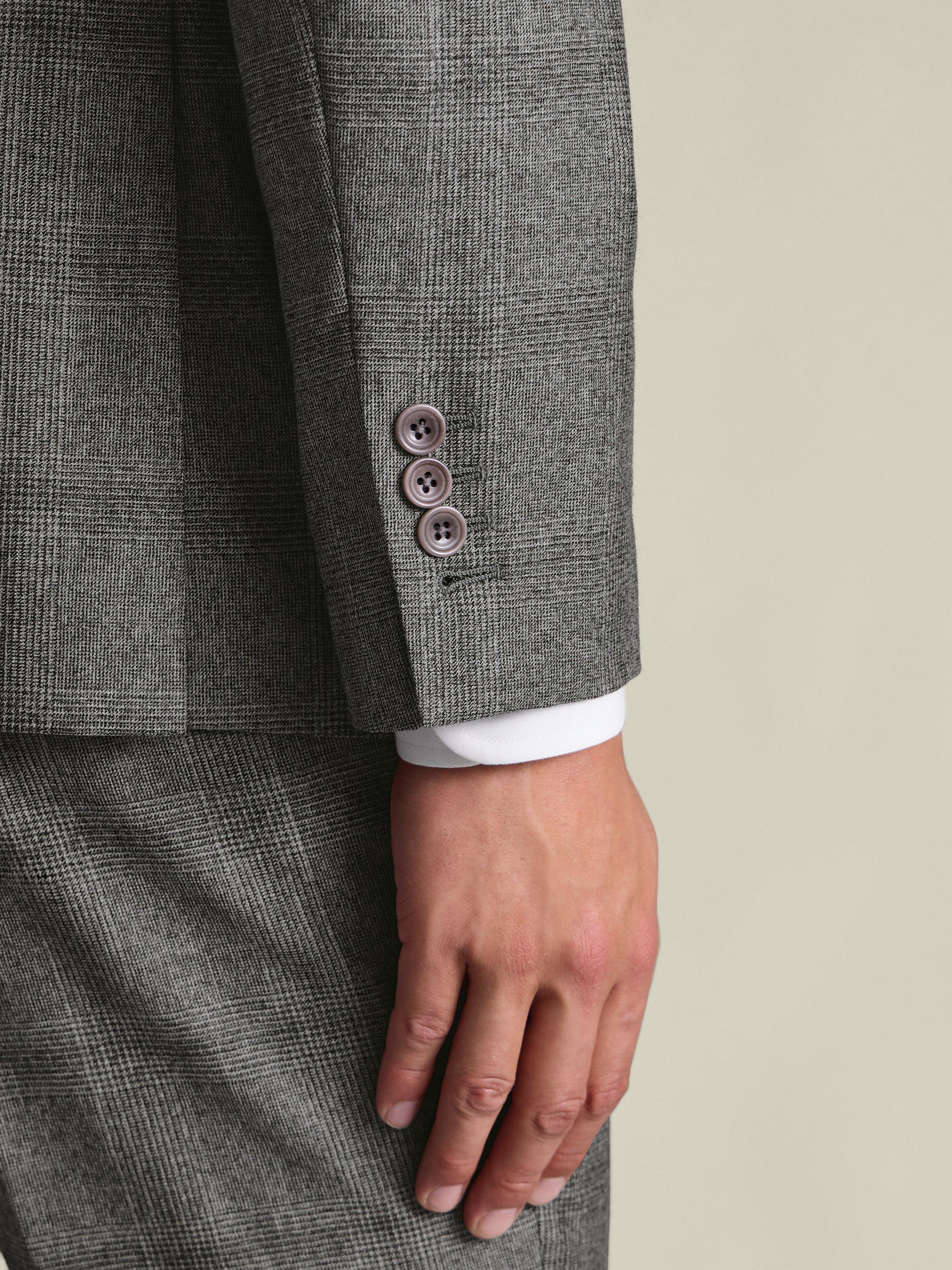 Product image 2 of 5, which shows Charles Tyrwhitt Regular Fit Double Breasted Check Wool Blazer, Grey, 36R