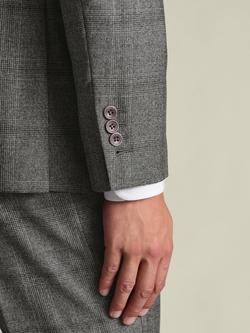 Charles Tyrwhitt Regular Fit Double Breasted Check Wool Blazer - view 2, Grey