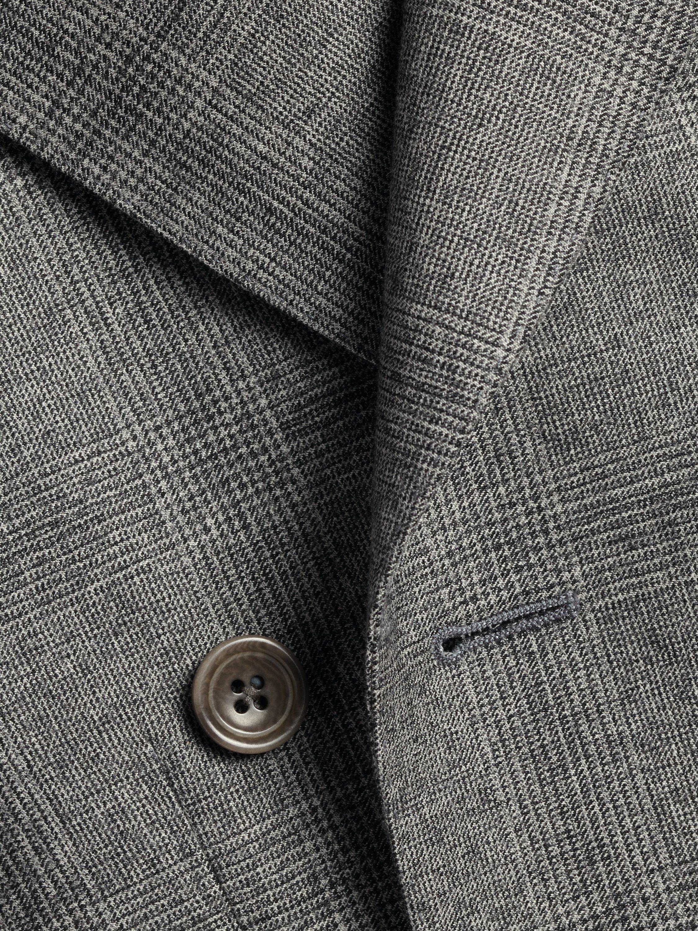 Product image 4 of 5, which shows Charles Tyrwhitt Regular Fit Double Breasted Check Wool Blazer, Grey, 36R