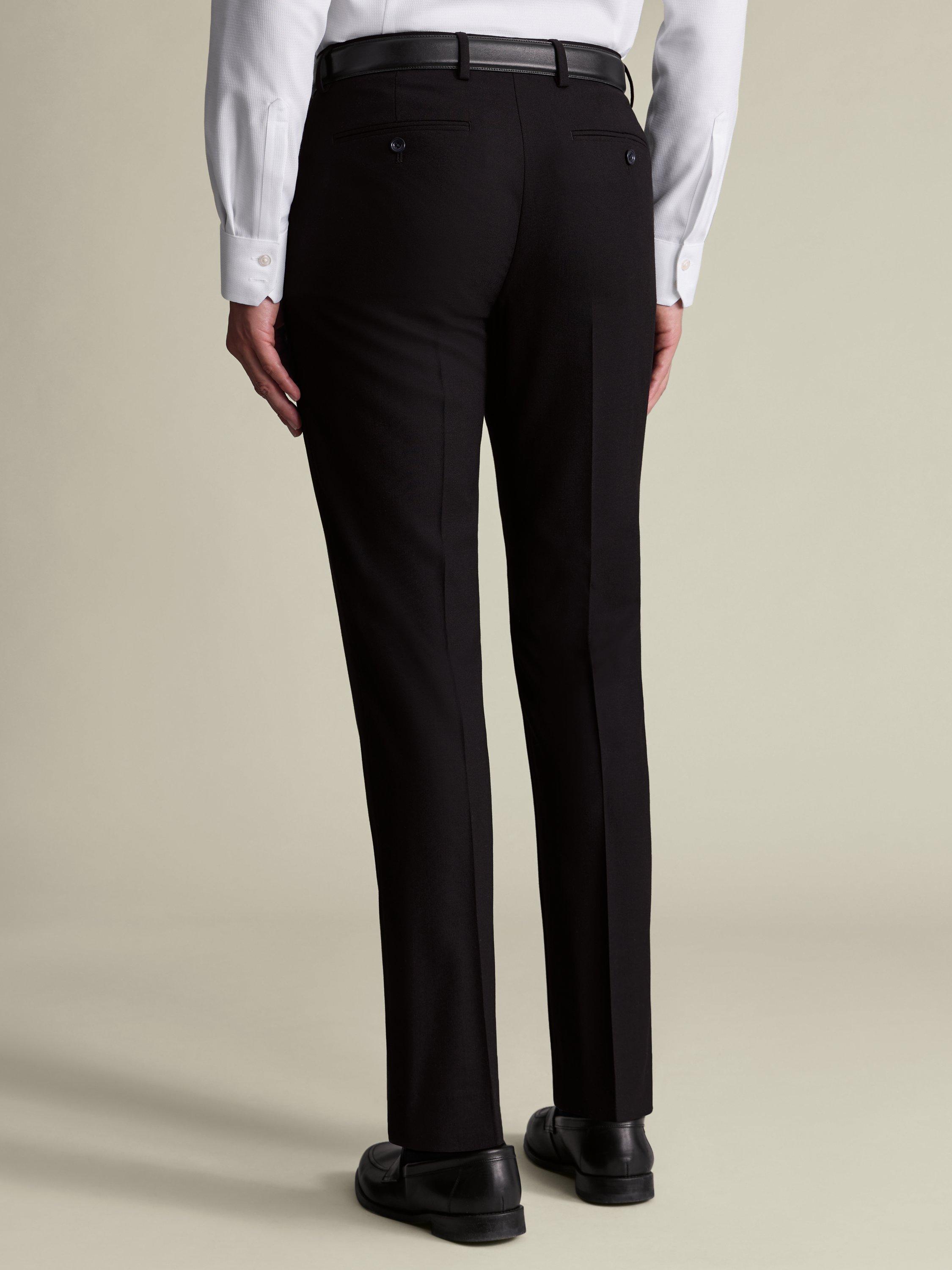 Product image 2 of 4, which shows Charles Tyrwhitt Wool Suit Trousers, Black, 30S