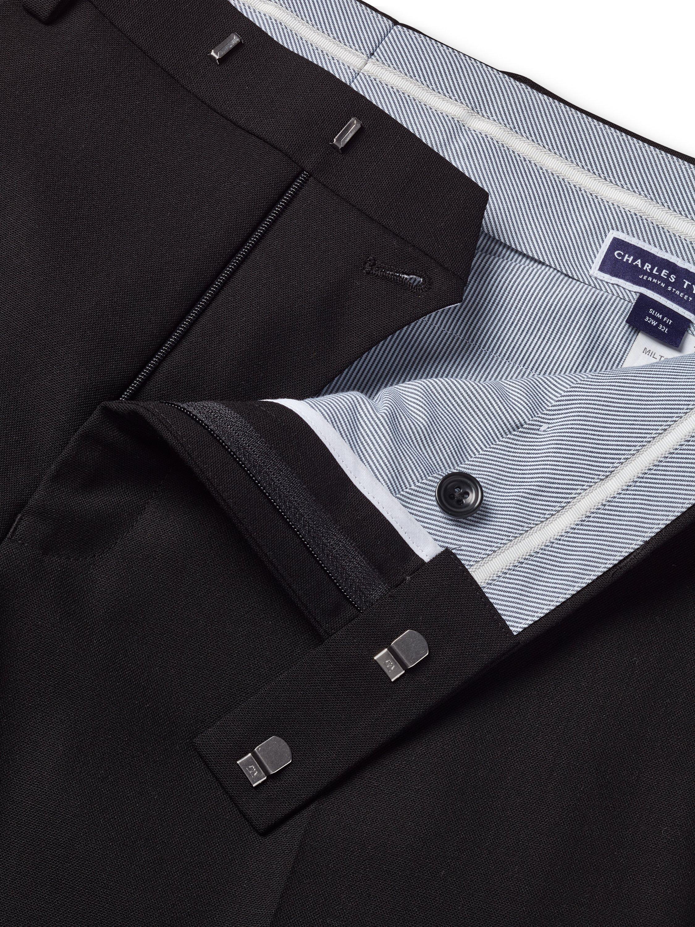 Product image 3 of 4, which shows Charles Tyrwhitt Wool Suit Trousers, Black, 30S