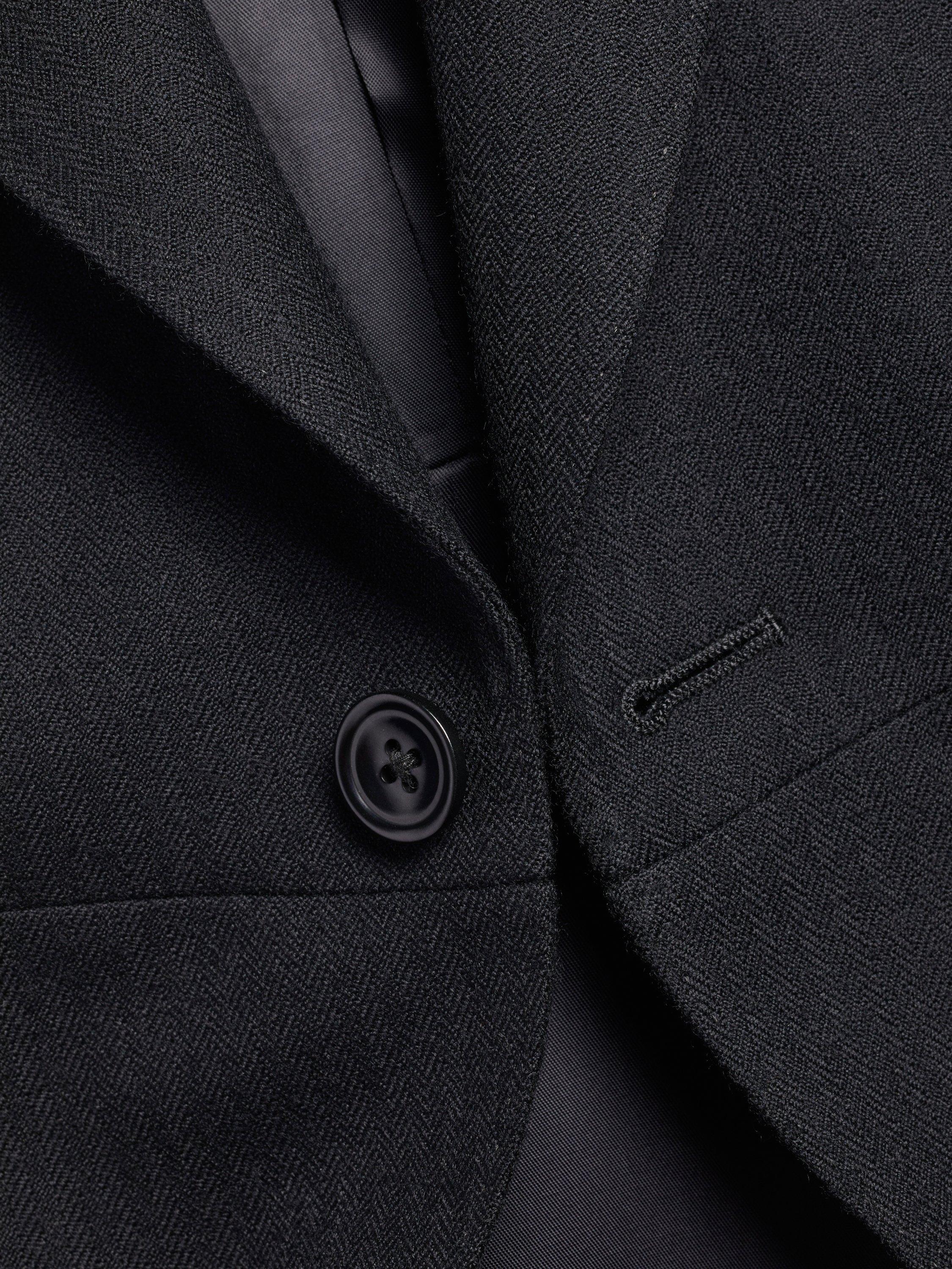 Product image 3 of 4, which shows Charles Tyrwhitt Single Breasted Herringbone Wool Morning Coat, Black, 36R