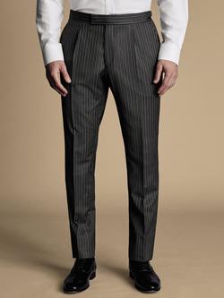 Charles Tyrwhitt Stripe Wool Morning Suit Trousers, Grey, Grey