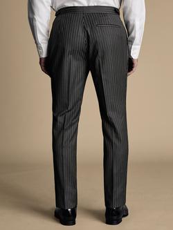 Charles Tyrwhitt Stripe Wool Morning Suit Trousers, Grey - view 2, Grey