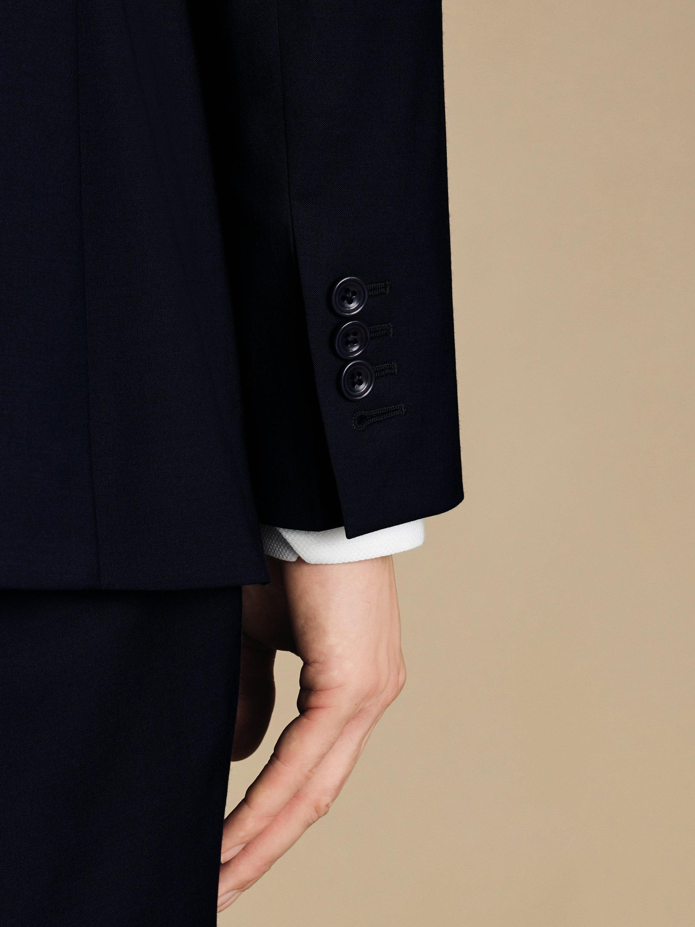 Product image 2 of 6, which shows Charles Tyrwhitt Slim Fit Single Breasted Wool Blend Blazer, Dark Navy, 36R