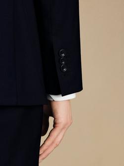Charles Tyrwhitt Slim Fit Single Breasted Wool Blend Blazer - view 2, Dark Navy