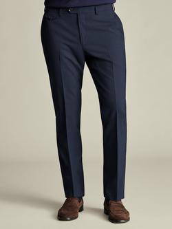 Charles Tyrwhitt Slim Fit Wool Blend Trousers, Ink Blue