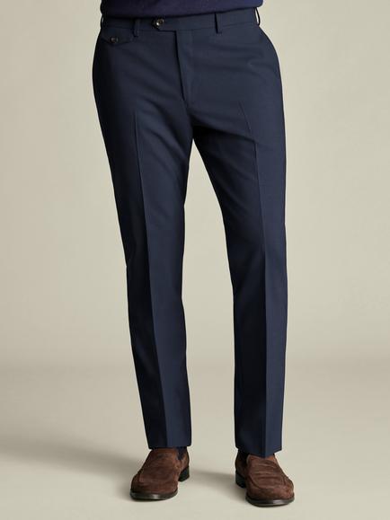 Charles Tyrwhitt Slim Fit Wool Blend Trousers, Ink Blue