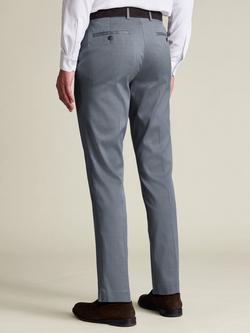 Charles Tyrwhitt Regular Fit Cotton Blend Trousers, Steel Blue - view 2, Steel Blue