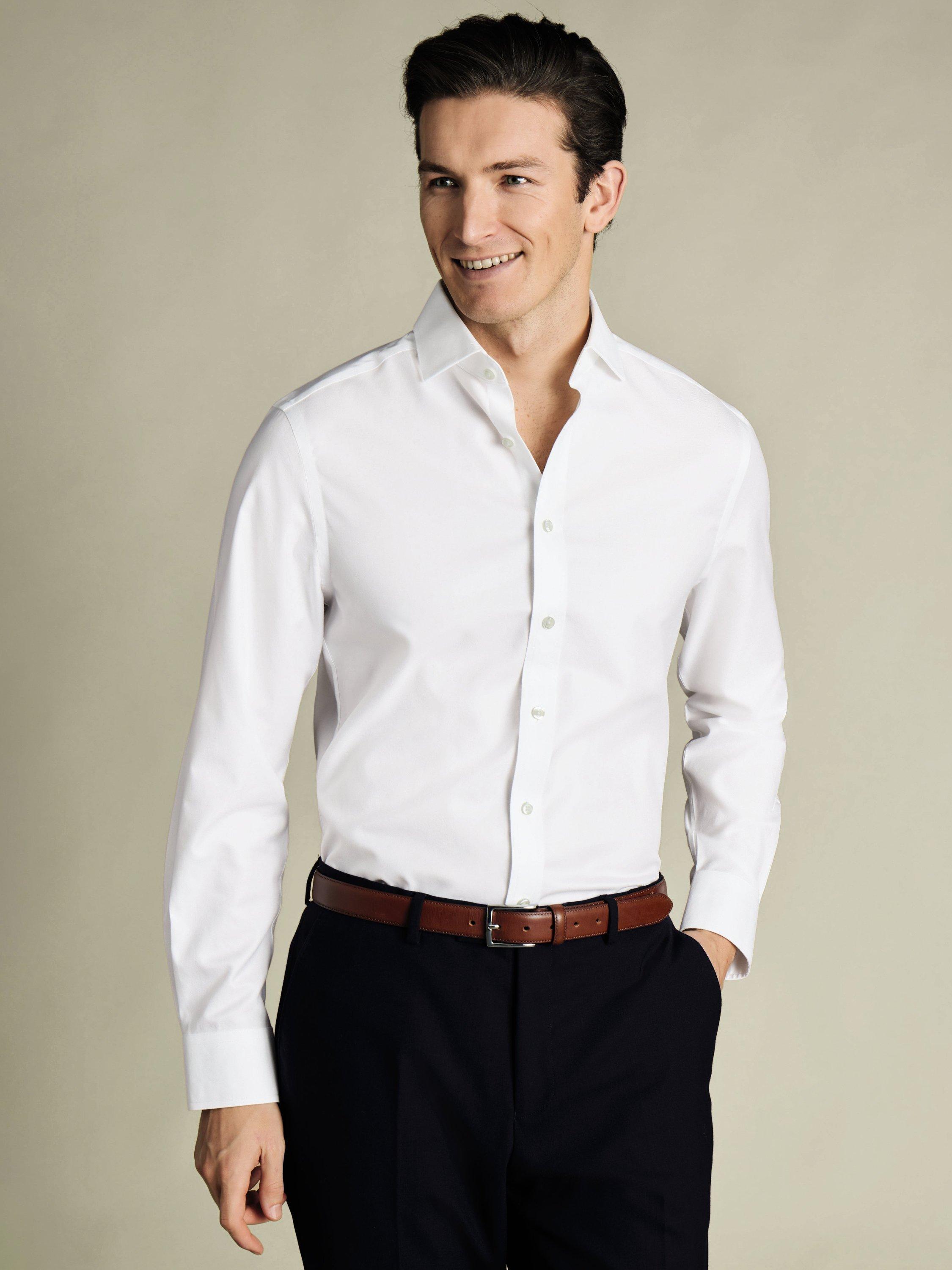 Product image 1 of 5, which shows Charles Tyrwhitt Regular Fit Cotton Shirt, White, 17/36