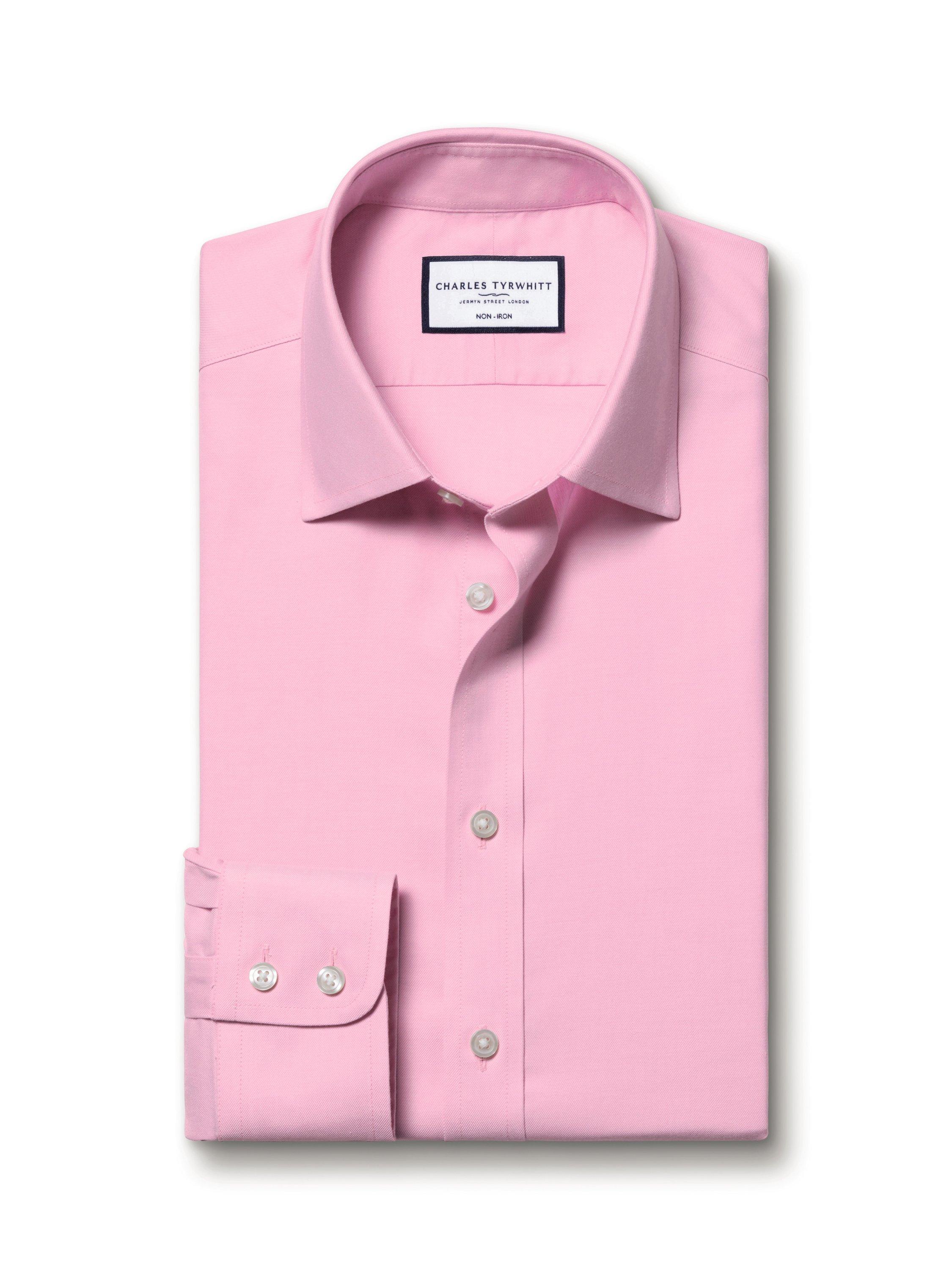 Product image 4 of 5, which shows Charles Tyrwhitt Regular Fit Cotton Shirt, Pink, 16/33