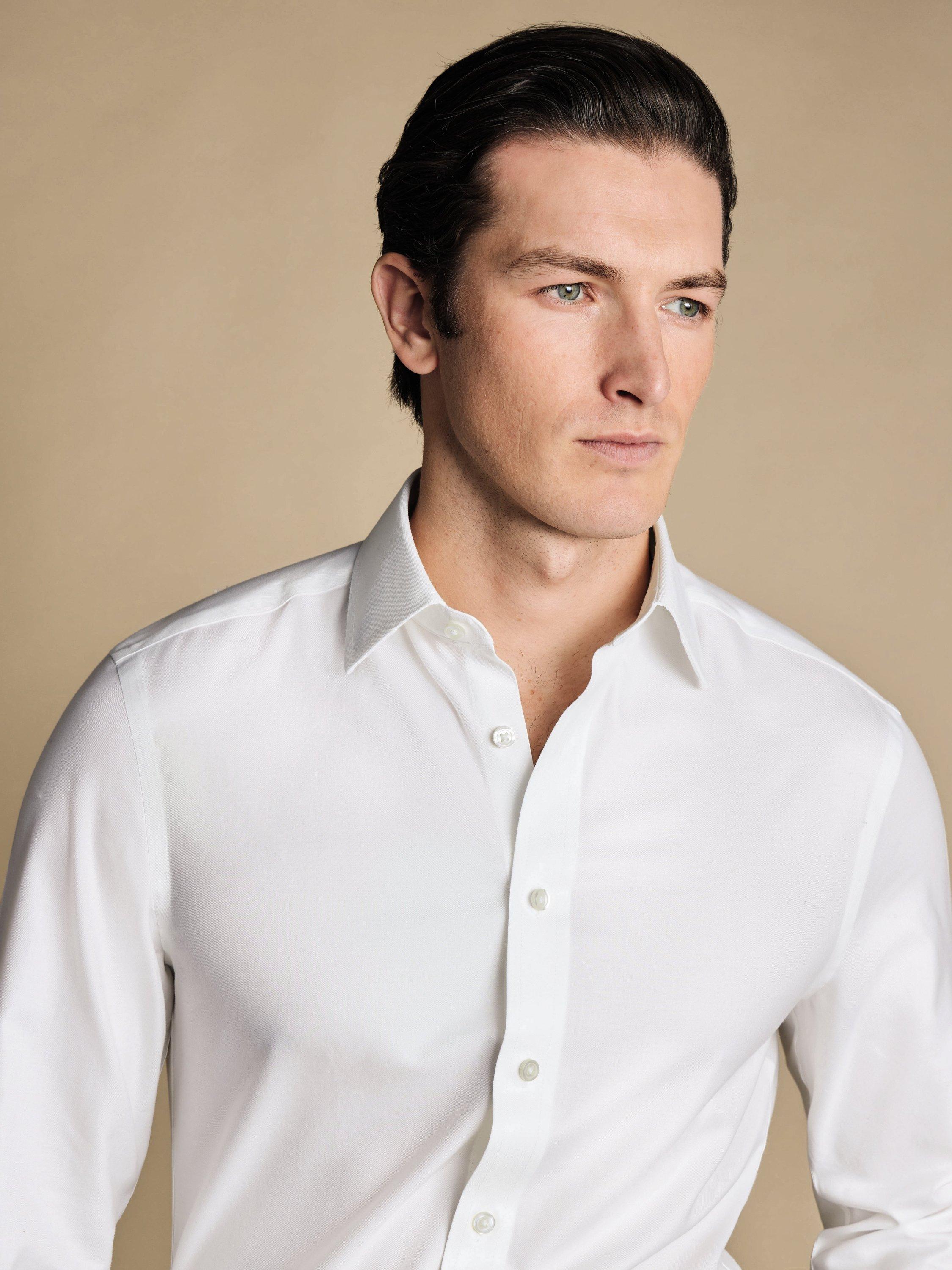 Product image 2 of 5, which shows Charles Tyrwhitt Regular Fit Cotton Shirt, White, 18/36