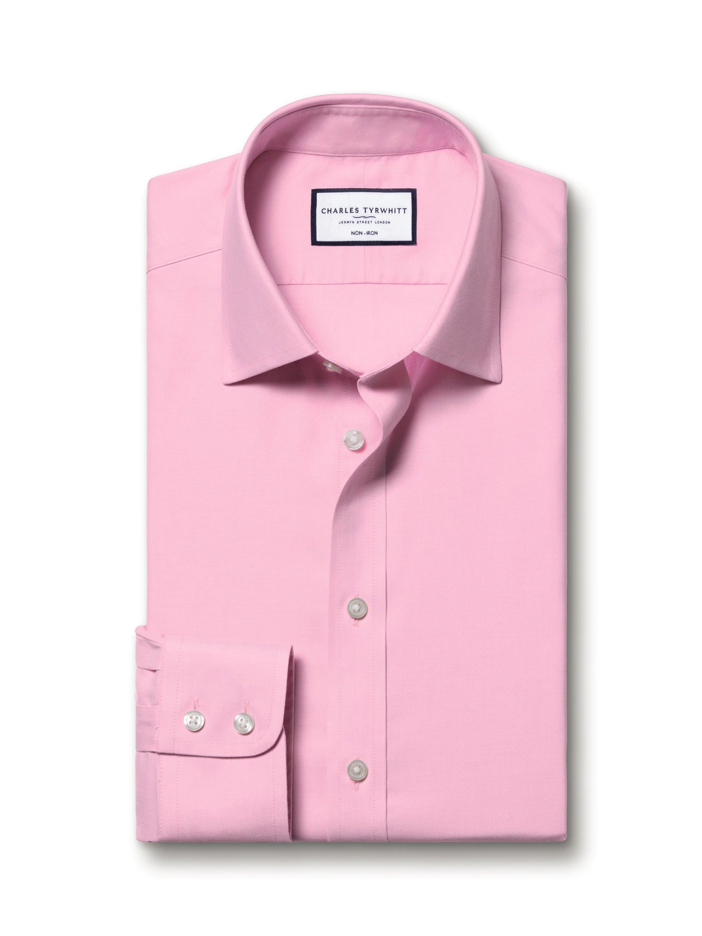 Product image 4 of 5, which shows Charles Tyrwhitt Regular Fit Cotton Shirt, Pink, 15/34