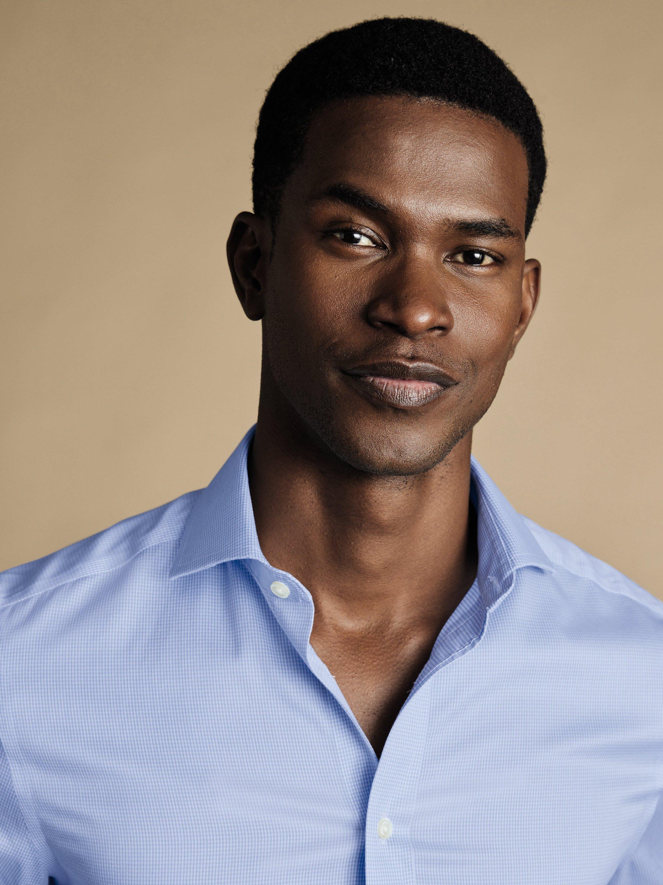 Product image 2 of 5, which shows Charles Tyrwhitt Regular Fit Cotton Shirt, Sky Blue, 15/33