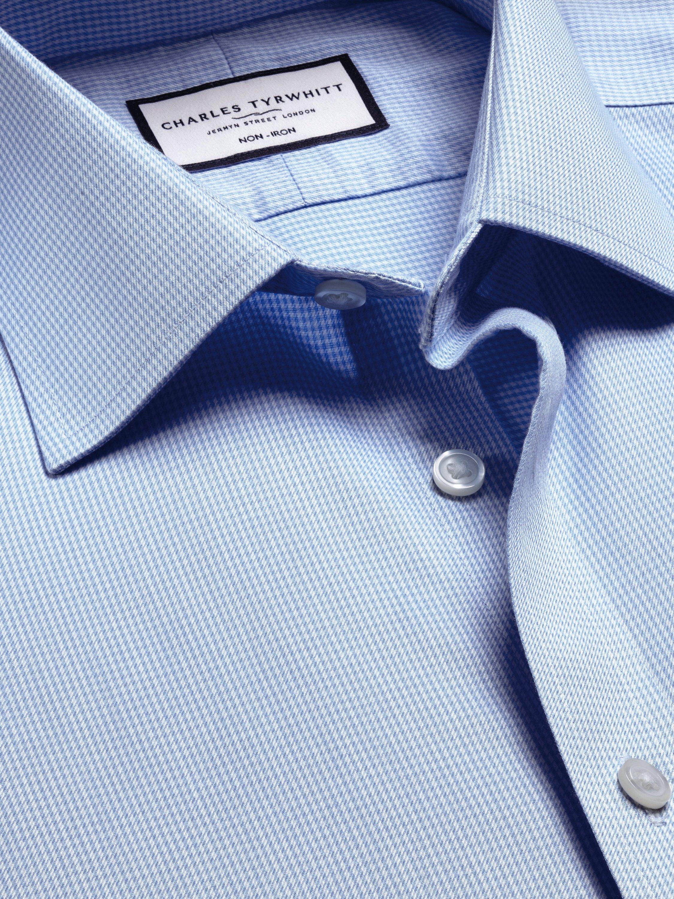 Product image 3 of 5, which shows Charles Tyrwhitt Regular Fit Cotton Shirt, Sky Blue, 15/33
