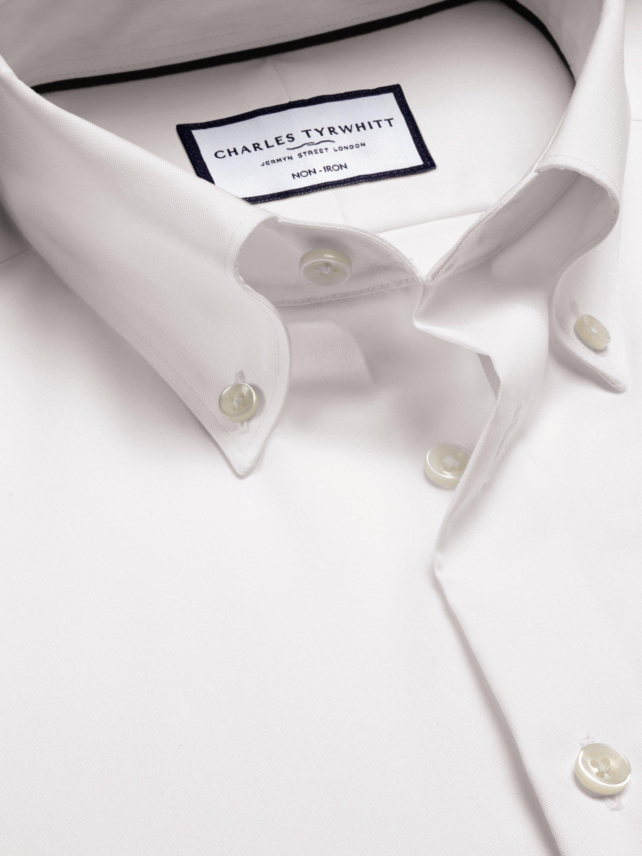 Product image 3 of 5, which shows Charles Tyrwhitt Regular Fit Button Down Collar Cotton Shirt, White, 15/33